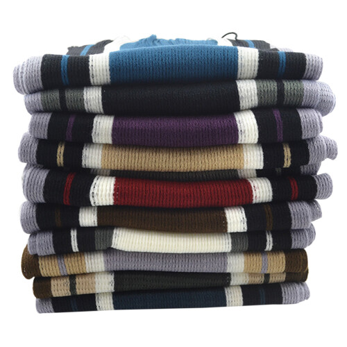 Men Schal Dunkelblau Gestrickt Warm Halswärmer 1