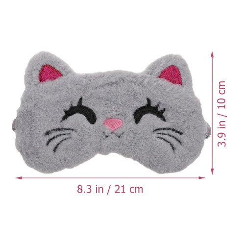2Pcs Cute Plush Cartoon Eye Covers Adjustable Comfortable Blindfolds 1