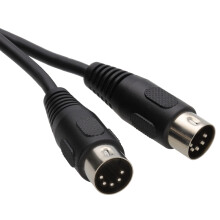 MIDI 5 Pin DIN Plug to 5 Pin DIN Plug Cable 5m Black