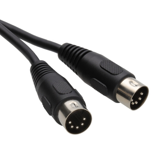 kenable MIDI 5 Pin DIN Plug to 5 Pin DIN Plug Cable 5m Black