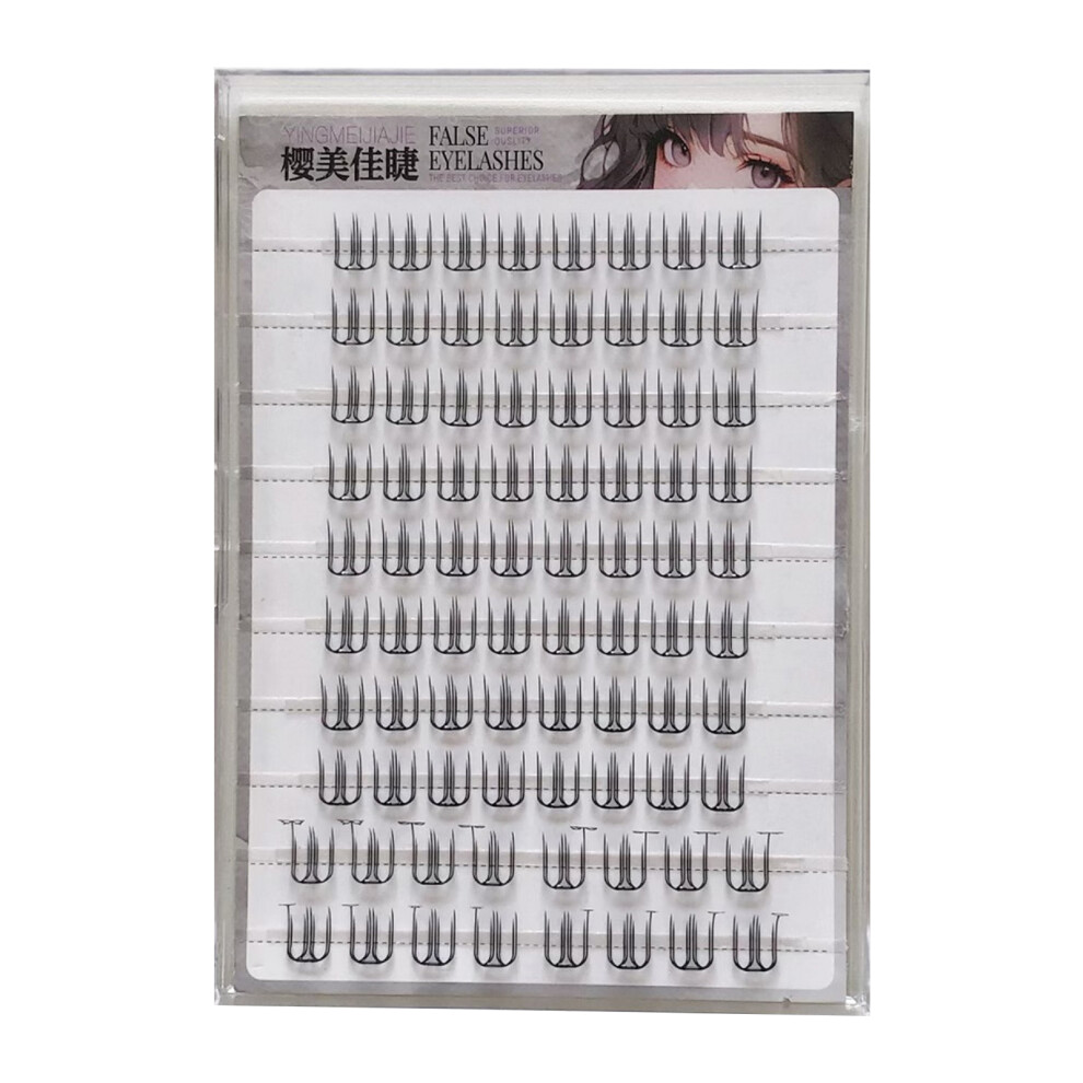 Zhouq-Outdoors (10Row 80Strand) Korean U-Shape False Eyelashes - Soft & Lightweight
