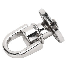 20 Pcs Zinc Alloy Iron D Ring Rivet for Bags, Pet Collars, 15x17mm Silver