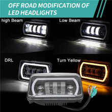 4X6 Pulgadas LED LáMpara de Luz de Cabeza DRL Faro de Luz Cristalina Hi-Lo DRL Light para Truck