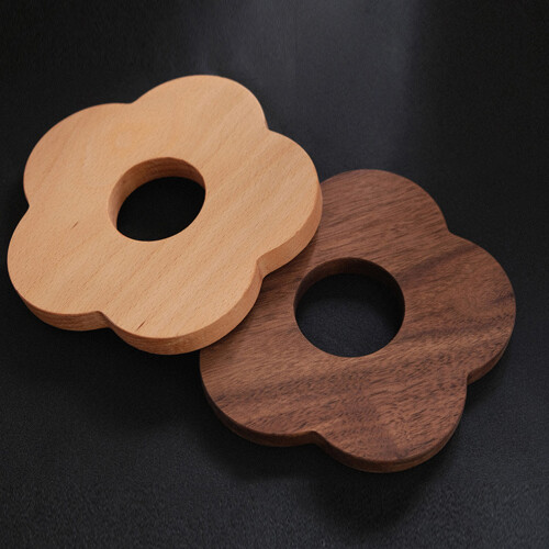 Raindrops  2 Pcs Coasters Solid Wood Heat Insulation Mat Delicate 2