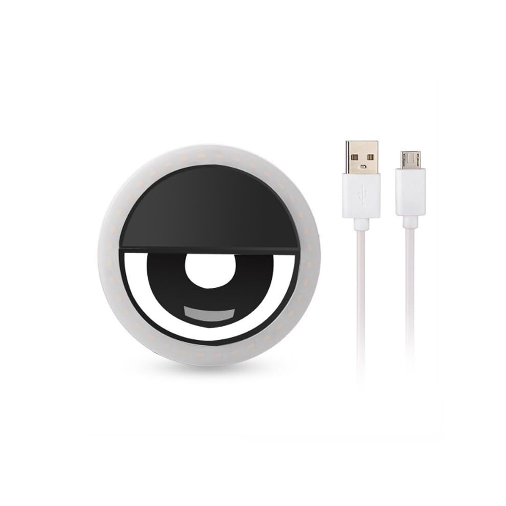 Selfie Ring Clipon For Iphone And Samsung With Even Illumination Pocketsize Light/Black 9169991406350