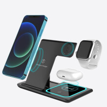 JOYMOORE Fast Station: 3 in 1 15W Charger Dock Stand for iPhone & iWatch