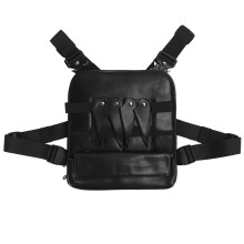 Large Capacity PU Hair Stylist Waist Bag with Multiple Pockets and Tool Compartments