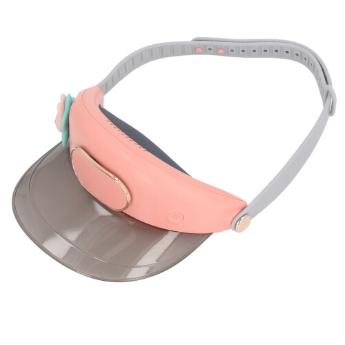 Pink Star Rabbit Sun Visor Hat with Fan, 3 Speeds, USB Rechargeable