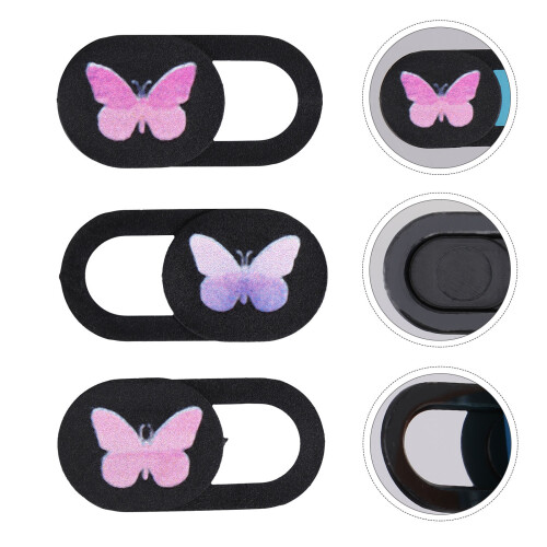 3St Privacy Camera Cover ABS Plakbaar Voor Computer Webcam Zwart 2