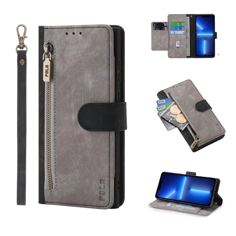 Wallet Case Magnetic Flip Shockproof Rfid Kickstand Zipper Card Holder For Samsung Galaxy A56 5G Gray 9073542483625