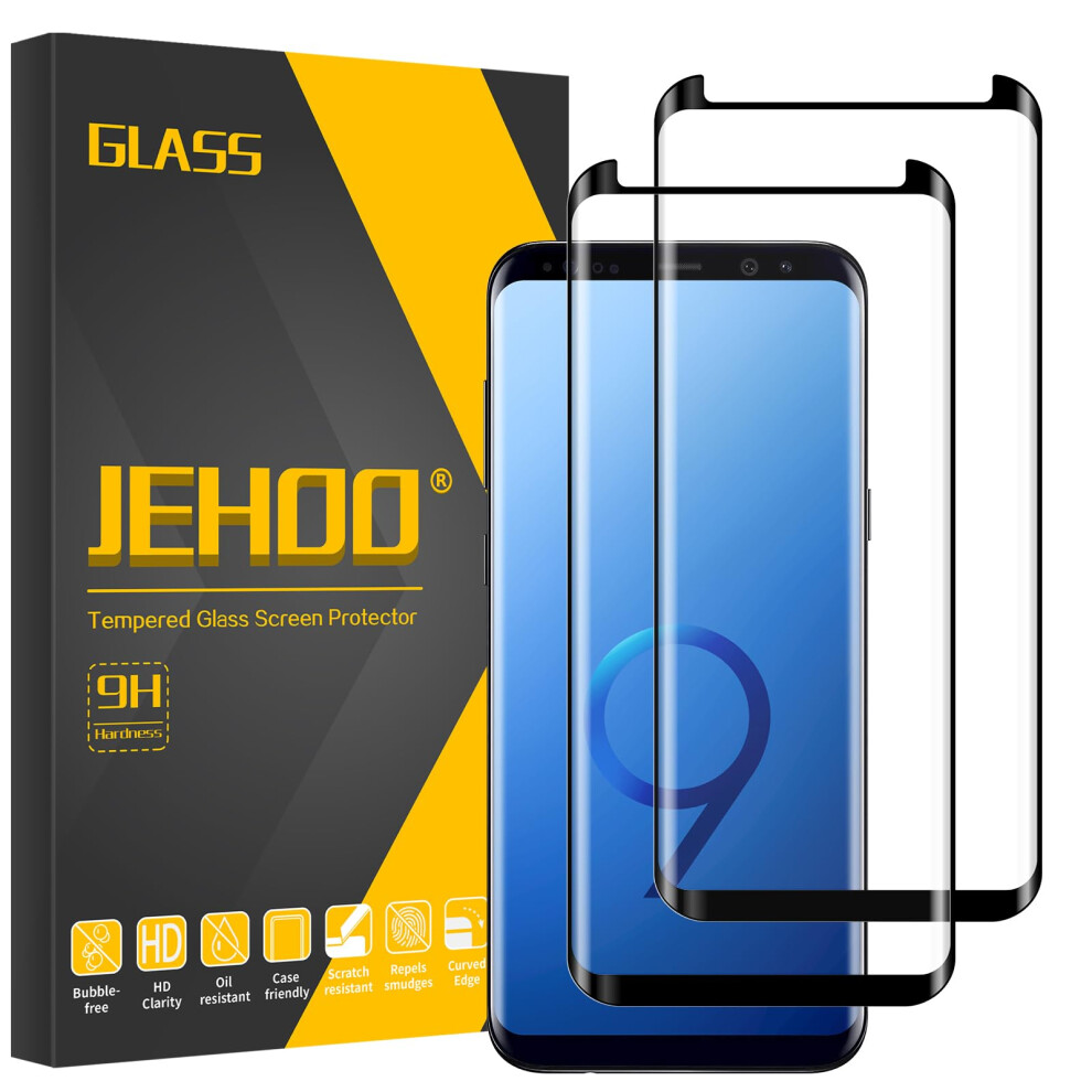 Screen Protector 2 Pack, 9H Tempered Glass, Fingerprint Unlock, Bubble For Samsung Galaxy S9 9073542483809