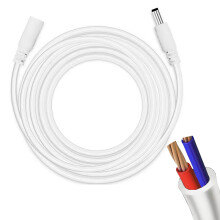 DC Power Extension Cable 10ft AWG18 5.5mm x 2.5mm Male to Female for 12V CCTV Camera LED Strip