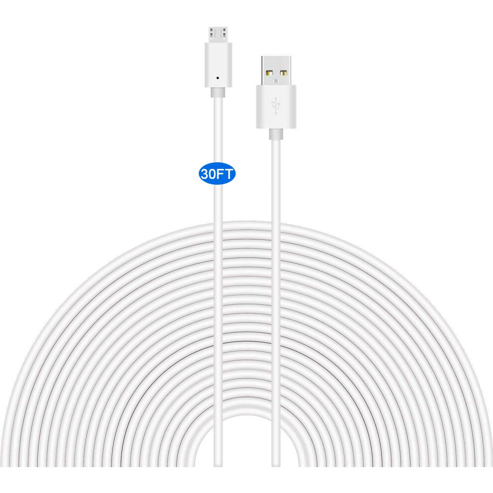 Security Camera Extension Cable 30Ft Micro Usb Power Cord For Wyze Cam Blink Outdoor Stable Charging 9073542484004