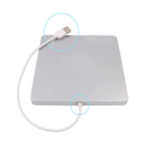 unidade óptica externa cd/dvd rw para laptop e pc prata 2