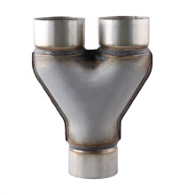 Dual Exhaust Tips Car Exhuast Y Pipe Double Outlet Muffler Tip 409 Stainless Steel 3-Way Pipe Car Tail 51 63 76MM A2