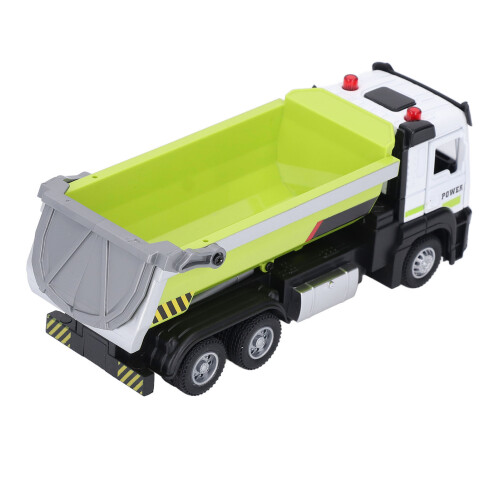Alloy Light Sound Engineering Dump Truck Toy 17cm Kids Pull Back Model