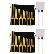 2X Stimmgabel Set - 18 Stimmgabeln für Chakra Heilung, Klangtherapie, Halten Körper, Geist und Seele Im Perfekter Harmonie - Gold