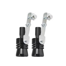 2 Stück Universal-Turbo-Sound-Auspuffrohre Aus Aluminiumlegierung mit Pfeife für Auto, Motorrad, LKW, Schwarz