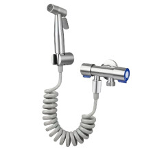 High-Pressure Handheld Shower Kit - Stainless Steel Tool for Toilet Cleaning with 4.8-Inch Hose and Wall Mount