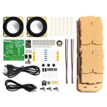 Elektronische Doe-Het-Zelf Tweekanaals -Luidsprekerkit met Stereo-Versterker, Soldeer- en Montageoefenprintplaat, Audiomodule