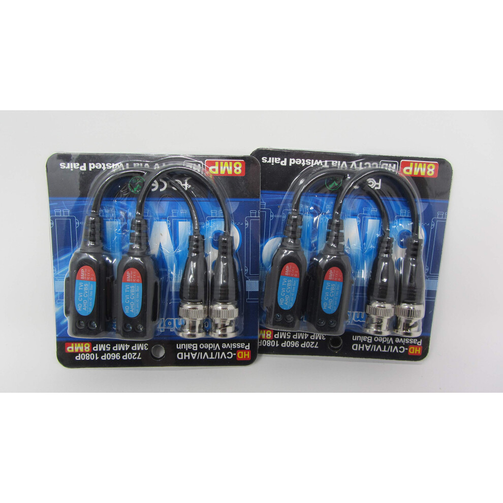 6 Pairs Mini Cctv Bnc Video Balun With Lead Coax Cable For Reliable Signal Transmission 9169991408231