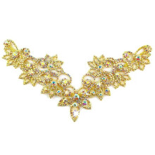 Accessoires de Décoration de Col de Robe de Mariée Dorée de Luxe, 23 cm X 6,5 cm B