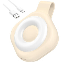 Nachtlampje met Clip voor Badge - Oplaadbaar Magnetisch Badgelampje met 6 Helderheidsniveaus en 3 Kleurmodi, Beige Hardlooplampje