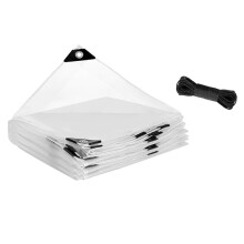 Telo Antistrappo Trasparente da 6,6x9,8 Piedi per Patio, Teloni In Plastica Impermeabili e Antivento con Occhielli per Serra di Pollai
