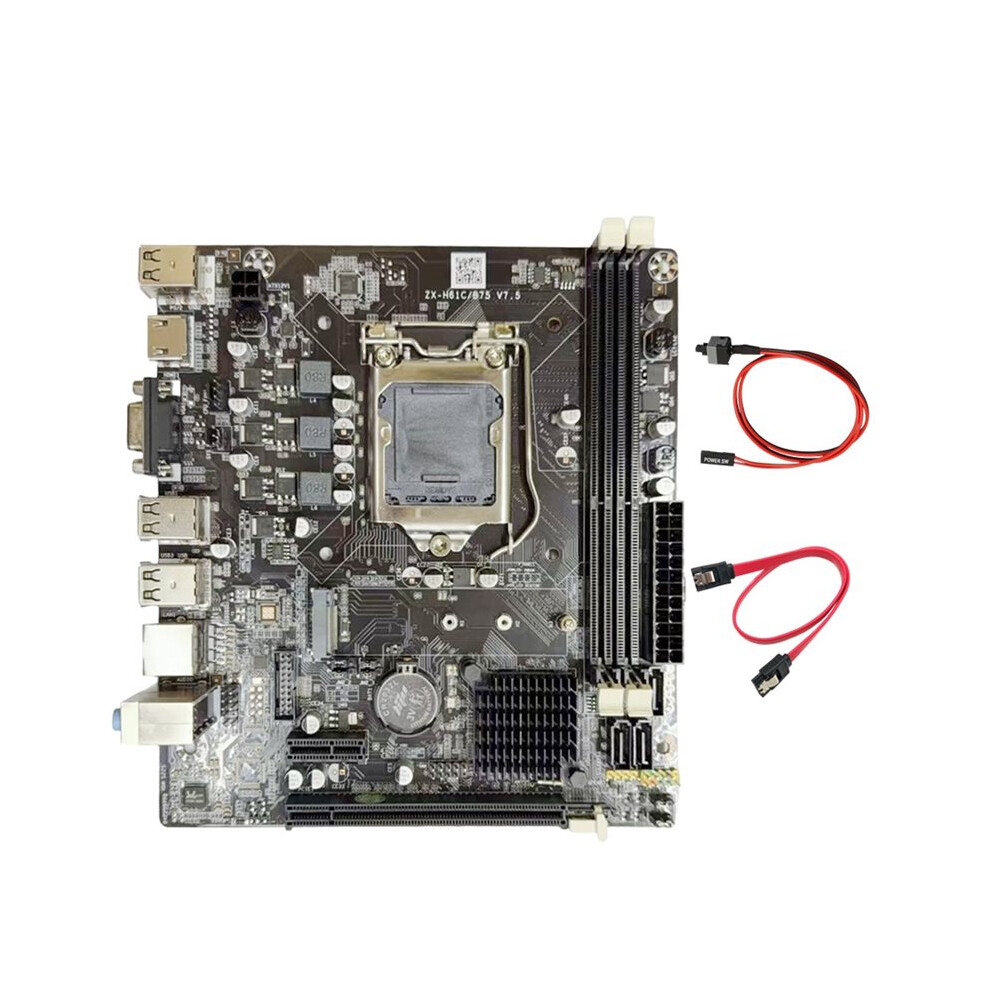 H61 Computer Motherboard Lga1155 -Compatible 2Xddr3 Slots 6Xusb Supports G1610 1620 1630 G2030 Cpu 4713546414793