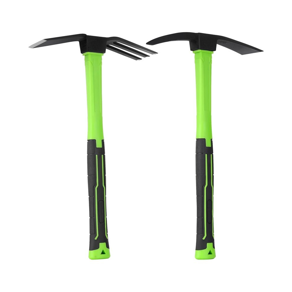 2Pcs Garden Hoe And Cultivator Hand Rake Set Carbon Steel Mattock With Non-Slip Handle For Digging And Weeding 6032698539177