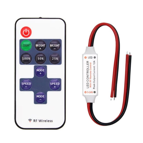 11 Key 12A RF Wireless Remote Controller Controller for Single Color LED Strip Lights Wireless  Control Dimmer