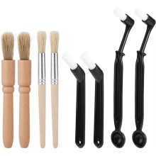 8-Teiliges Kaffeereinigungsbürsten-Set, Reinigungsbürsten für Espressomaschinen und Mühlen, Bürste mit Langem Griff und Löffel