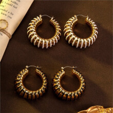 Brincos de Argola Femininos, Brincos de Argola Vintage Grossos, Presentes para Namorada, Amada e Mãe, Pretos