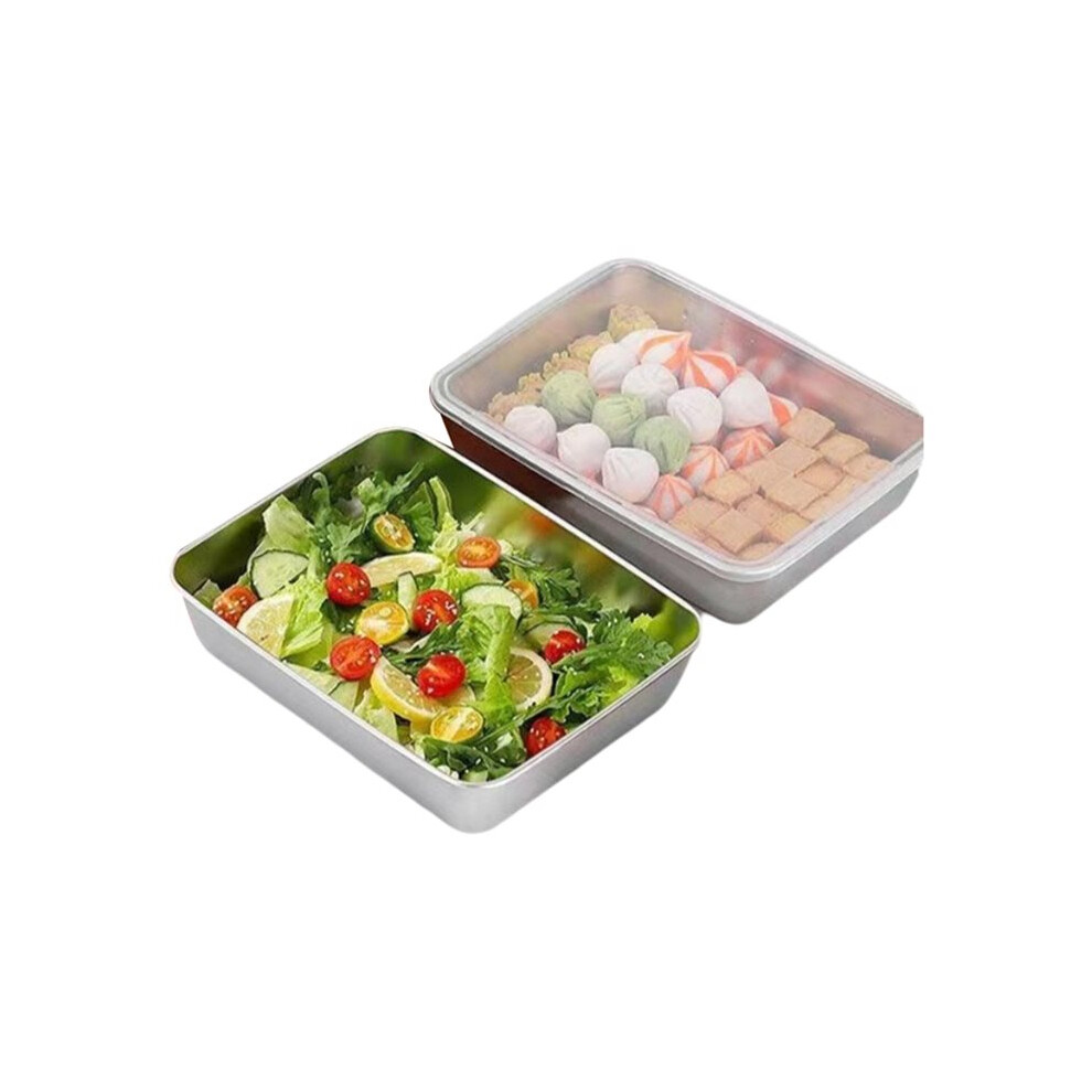 Stainless Steel Rectangular Food Storage Pan With Lid For Fresh Lunch 6031444457567