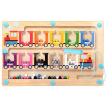Magnetic Color and Number Maze, Montessori Toys Wooden Magnet Balls,Learning Educational Sensory Toys for Toddlers
