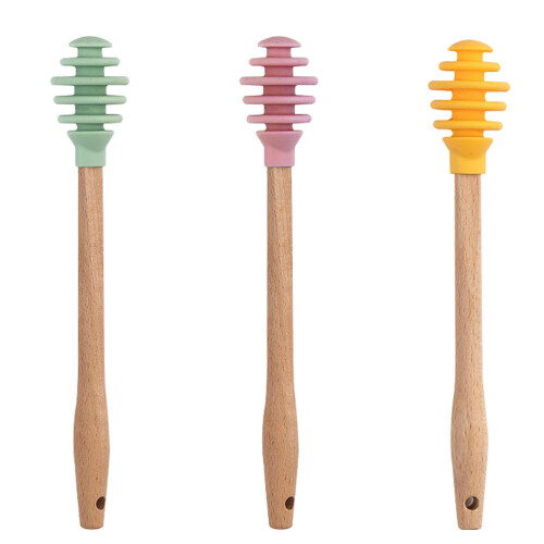 1 set 3 pcs silicone honey dippers stirring sticks assorted color 1