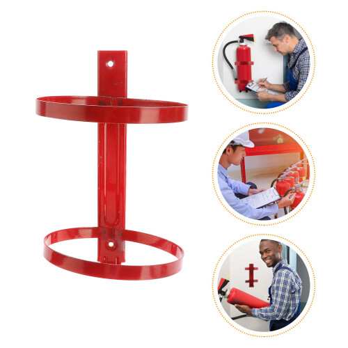 1pc Iron Fire Extinguisher Hanger Wall Holder Red 2