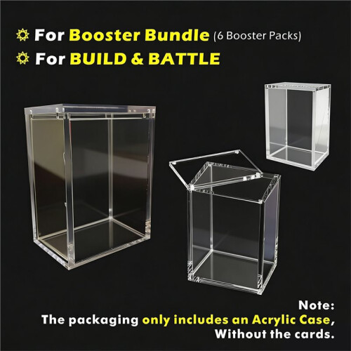 2Pack Acrylic Magnetic Case with Magnetic Lid Clear Display Box Protector Acrylic Storage Container 2