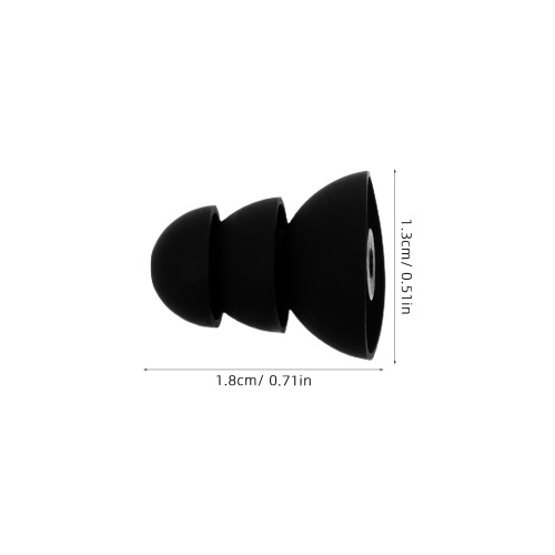 2Pcs Black Silicone Earplugs Noise Cancelling Soft Ear Tips for Sleep 1