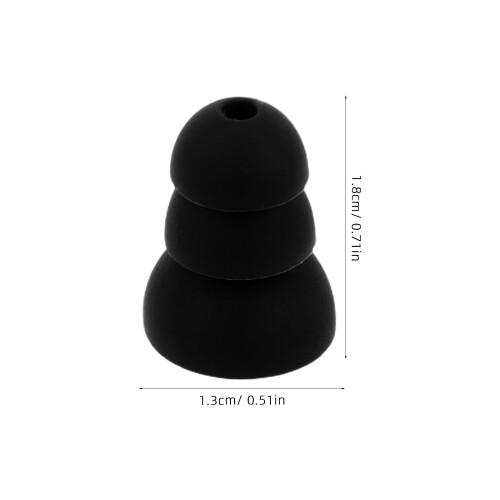 2Pcs Black Silicone Earplugs Noise Cancelling Soft Ear Tips for Sleep 2