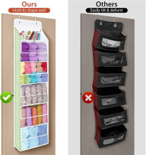 Hanging Yarn Storage Organizer with 6 Zippered Compartments, Clear PVC Front, Dustproof Large Capacity for Crochet