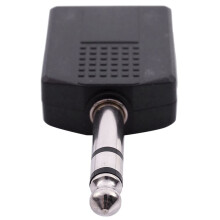 3X Mono 6.35mm Male Plug to Dual 6.35mm Female Socket Splitter Adapter Connector