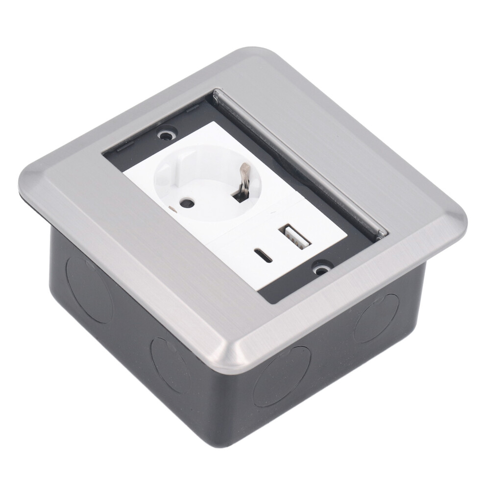 Recessed Floor Outlet 16A With Usb-C, Stainless Steel, 250V 7891388891198