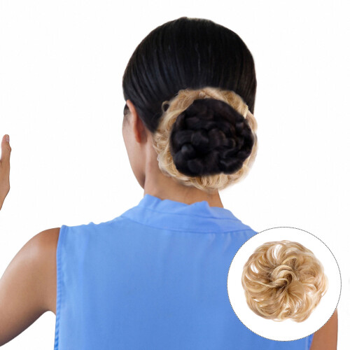 2Pièces Accessoire Chignon Synthétique Beige Style Désordonné 2