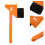 2Pcs Orange ABS Ice Scraper with Nylon Brush Car Snow Removal Tool 2