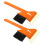 2Pcs Orange ABS Ice Scraper with Nylon Brush Car Snow Removal Tool 5