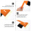 2Pcs Orange ABS Ice Scraper with Nylon Brush Car Snow Removal Tool 8