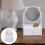 1Pc Rotating Desktop Makeup Mirror with Storage Drawer White for Home 4