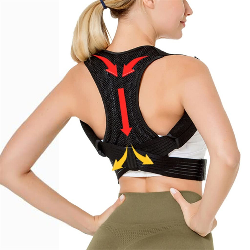 Invisible Posture Corrector Back Brace with Adjustable Back Support Belt and Breathable Mesh Straps M D