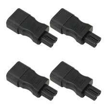 4 Stück Schwarze IEC320 C14 zu C7 Netzadapter, 10A 250V Konverter